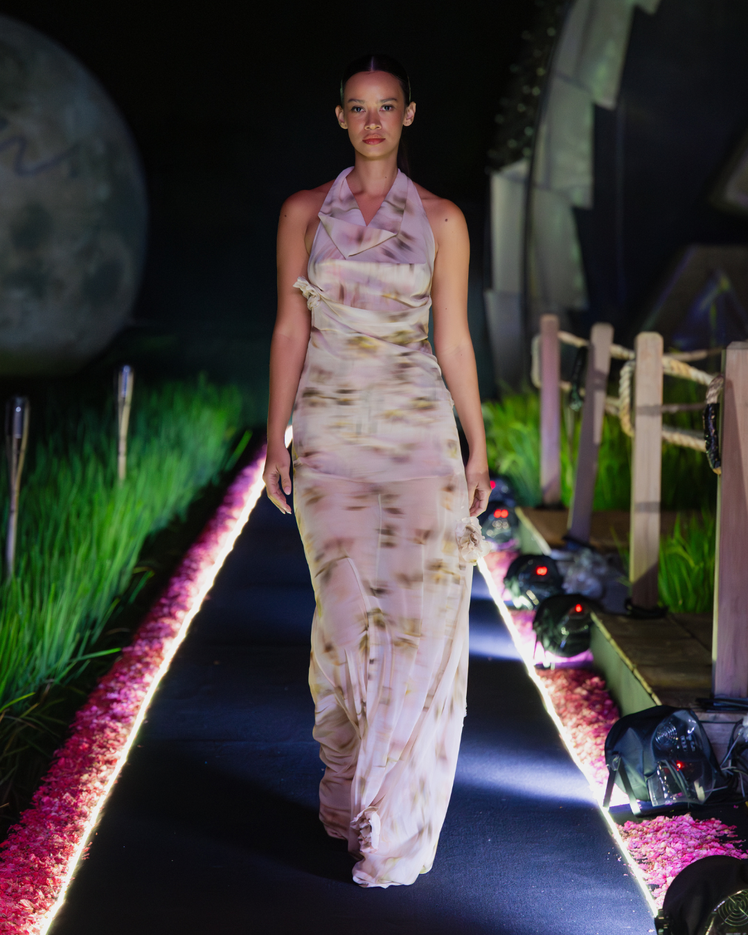 PIA GOWN COTTON BALL PRINT