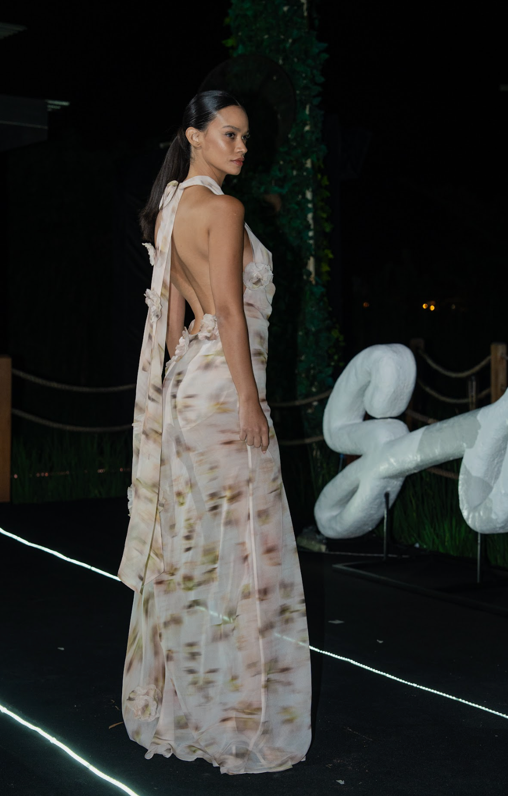 PIA GOWN COTTON BALL PRINT