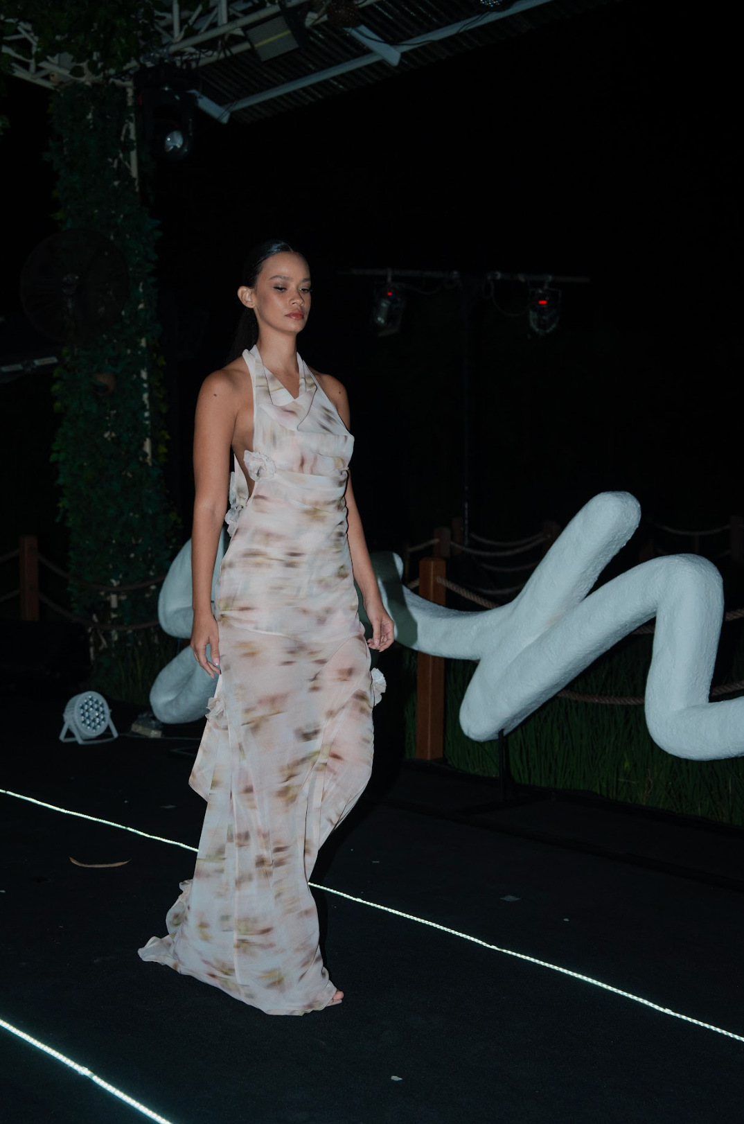 PIA GOWN COTTON BALL PRINT