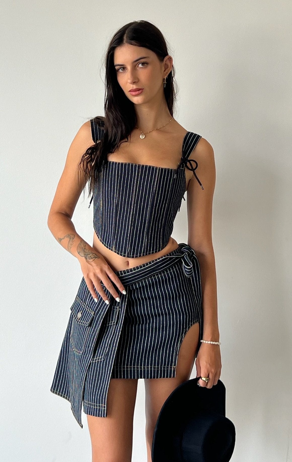 DITA CORSET 2.0 DARK PINSTRIPE DENIM