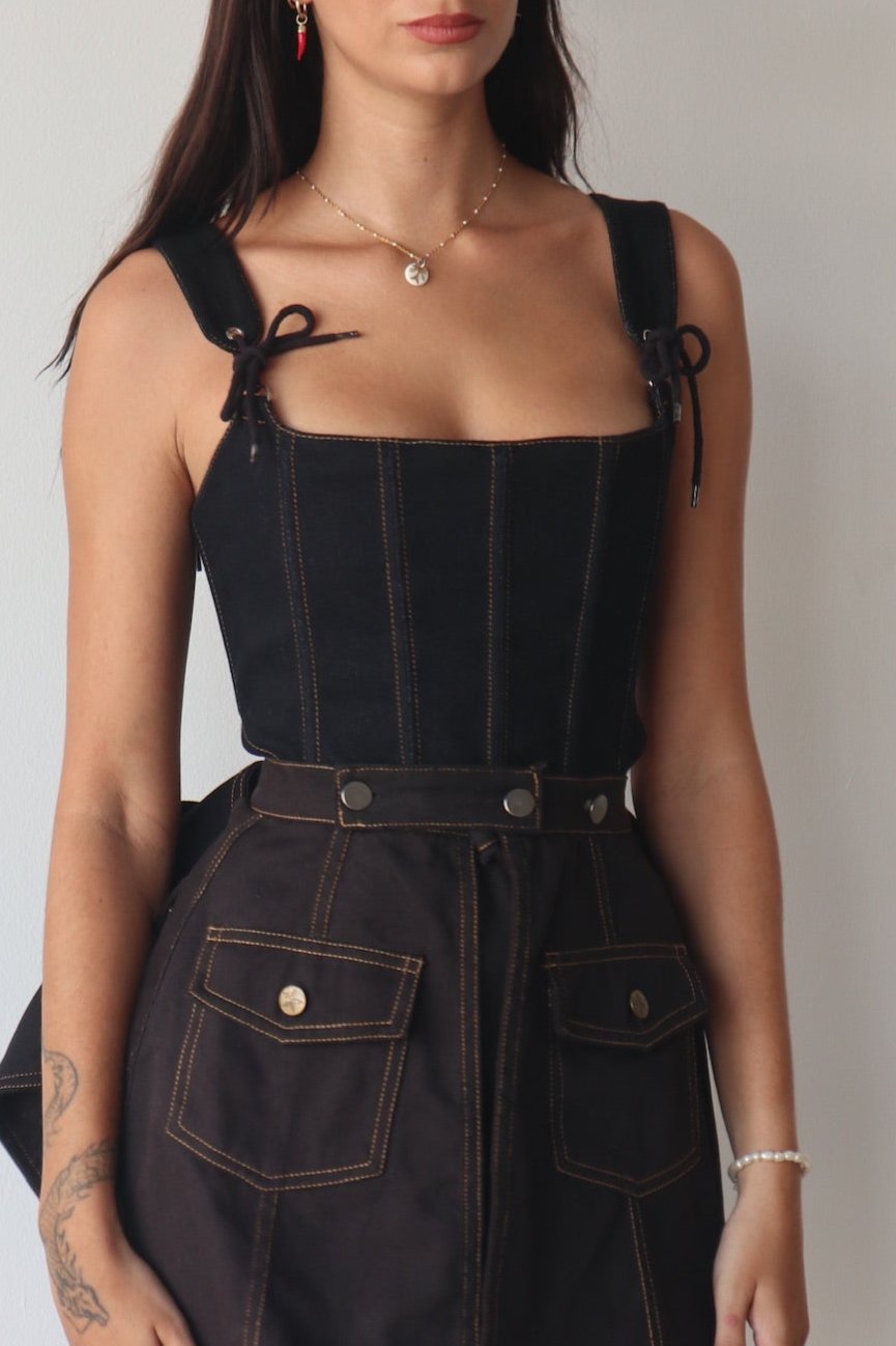 DITA CORSET 2.0 BLACK DENIM