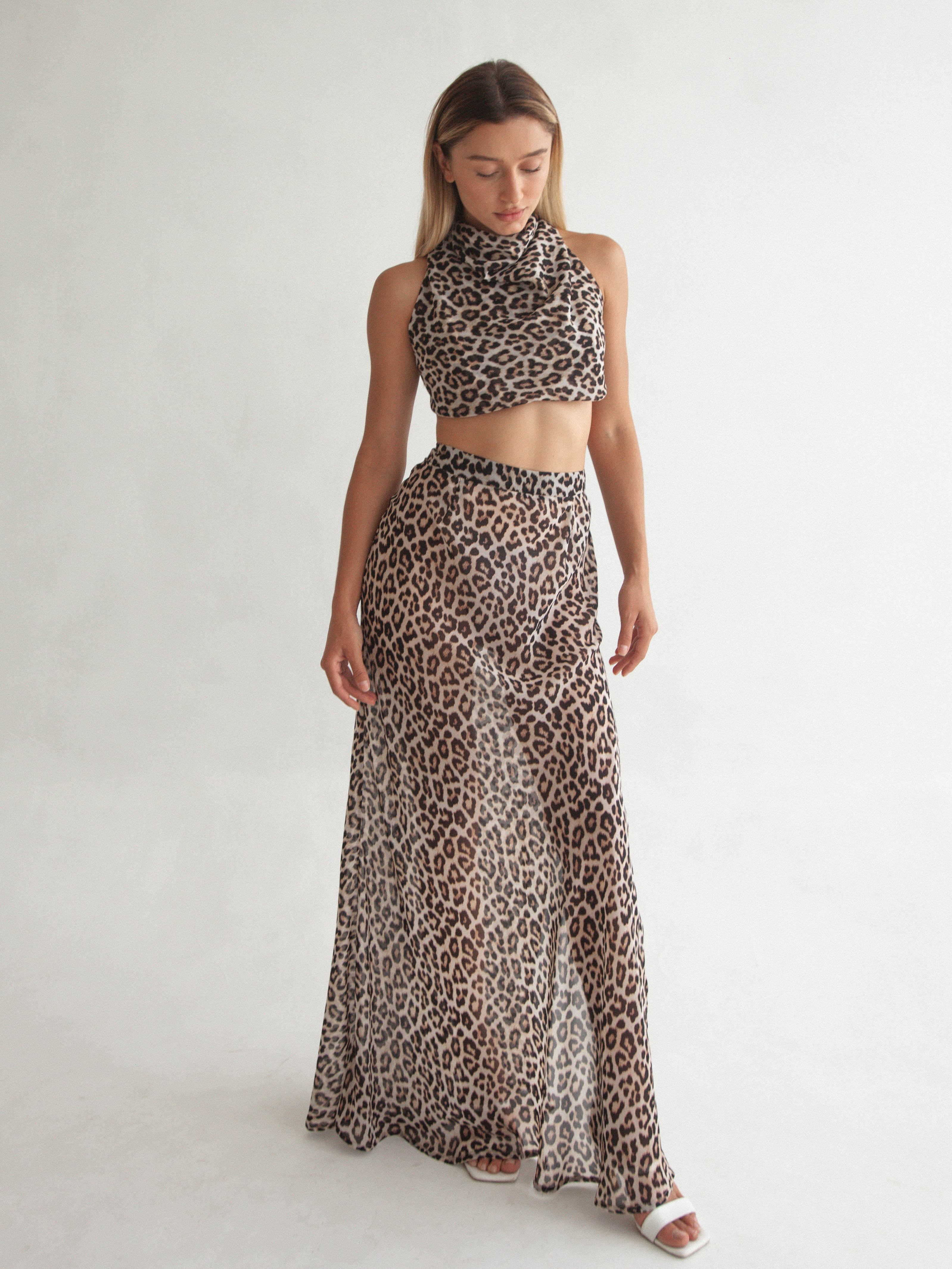 KAIA SKIRT LEOPARD PRINT