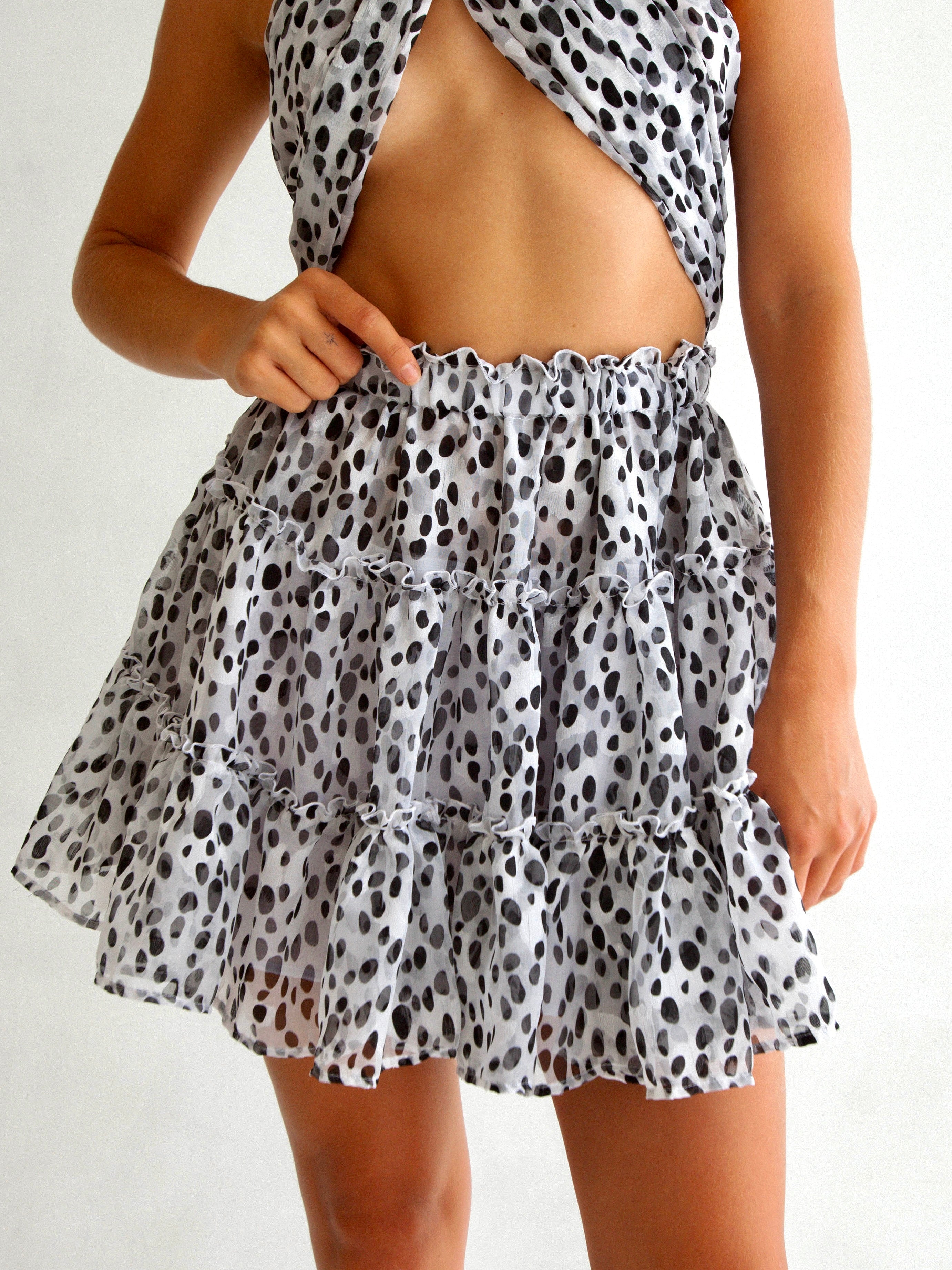 LALA DRESS WHITE POLKADOT