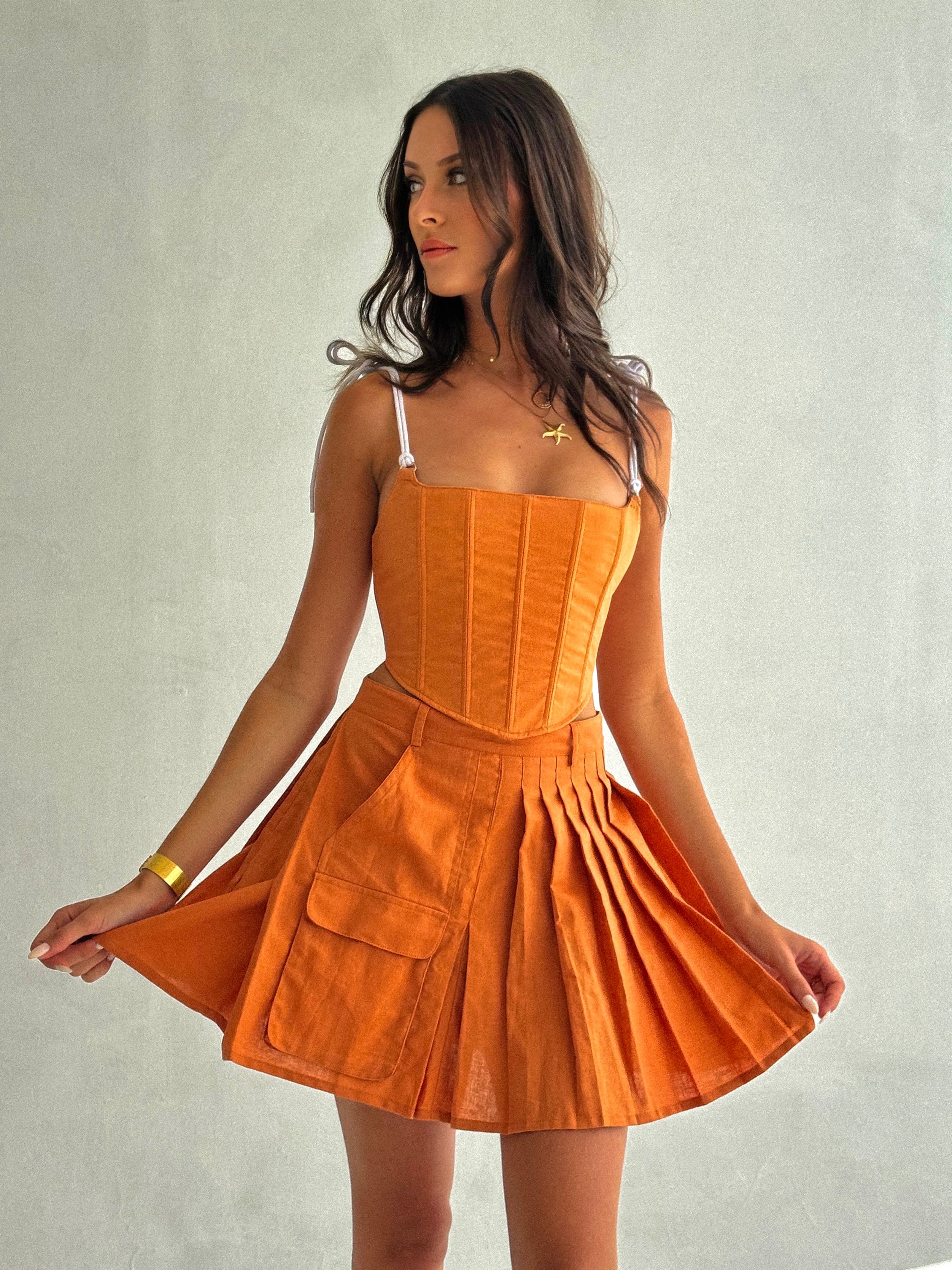 ASPYN SKIRT BURNT ORANGE