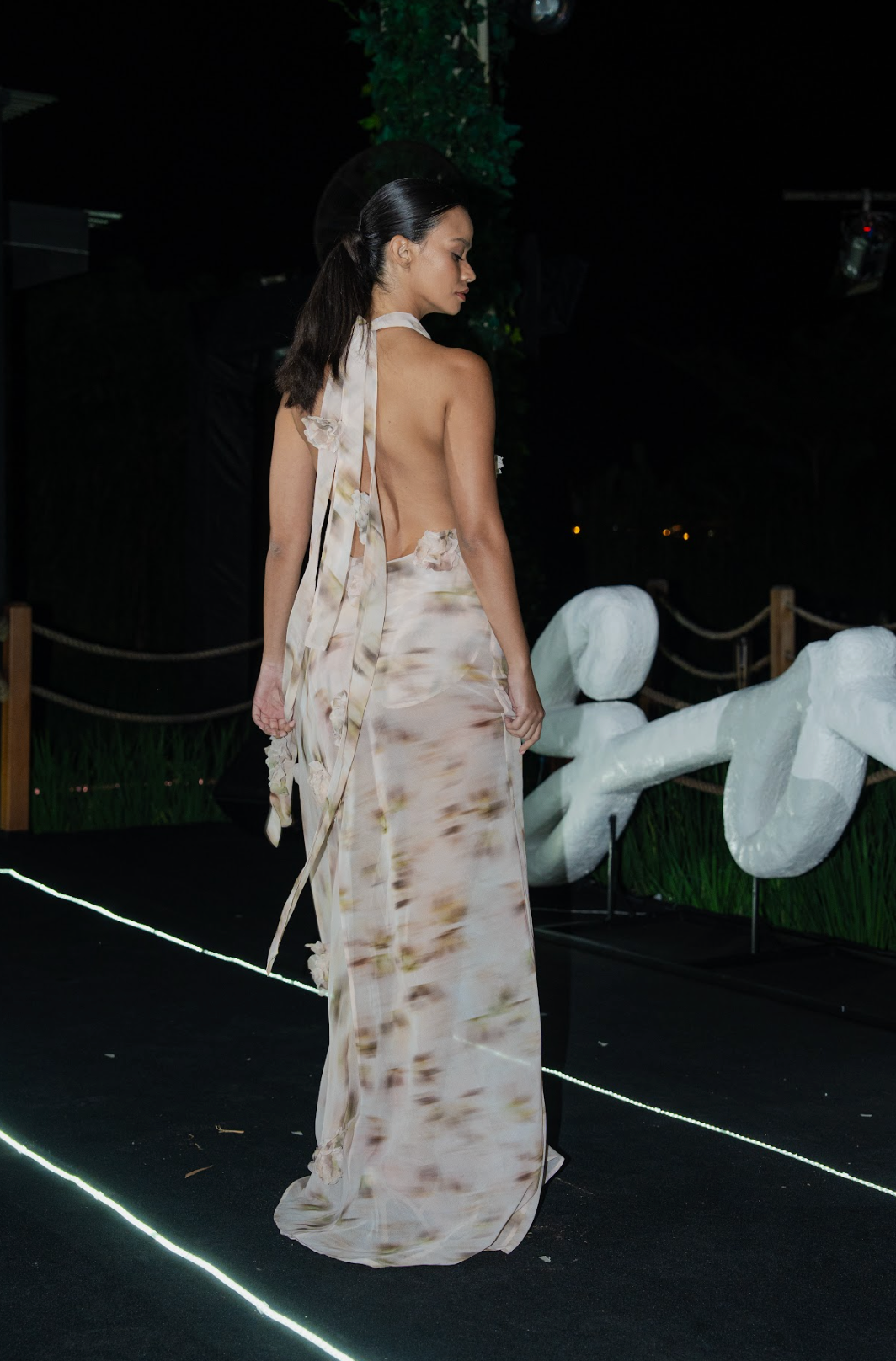 PIA GOWN COTTON BALL PRINT