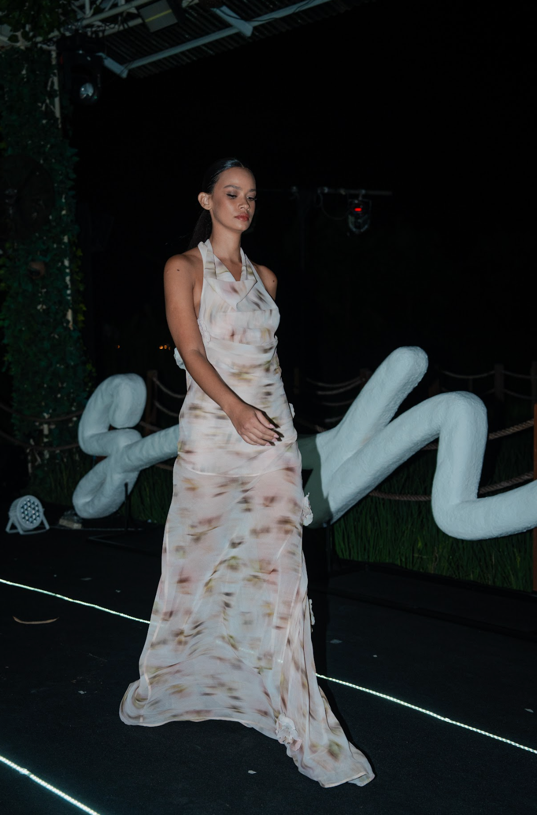 PIA GOWN COTTON BALL PRINT